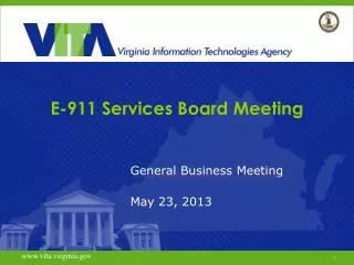 E-911 Services Board Meeting