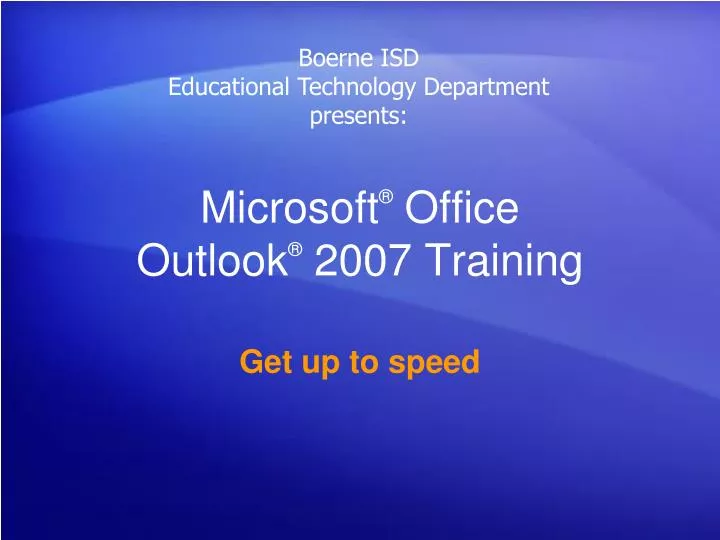microsoft office outlook 2007 training