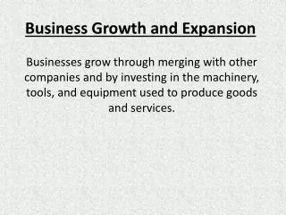 Business Growth and Expansion