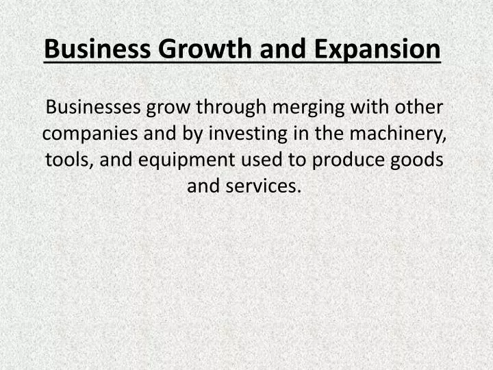 business growth and expansion