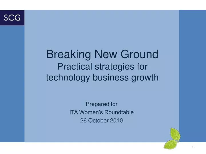 breaking new ground practical strategies for technology business growth
