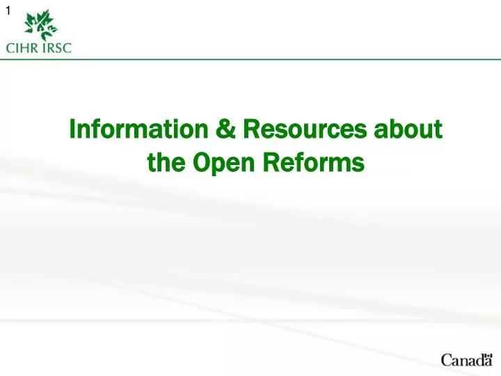 information resources about the open reforms