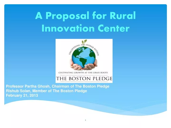 a proposal for rural innovation center