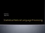 Statistical Natural Language Processing
