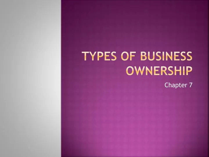 types of business ownership