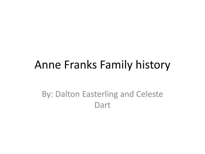 anne franks family history