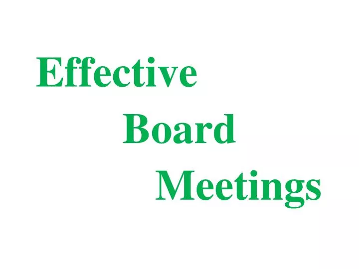 effective board meetings