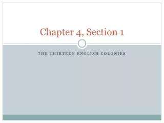 Chapter 4, Section 1