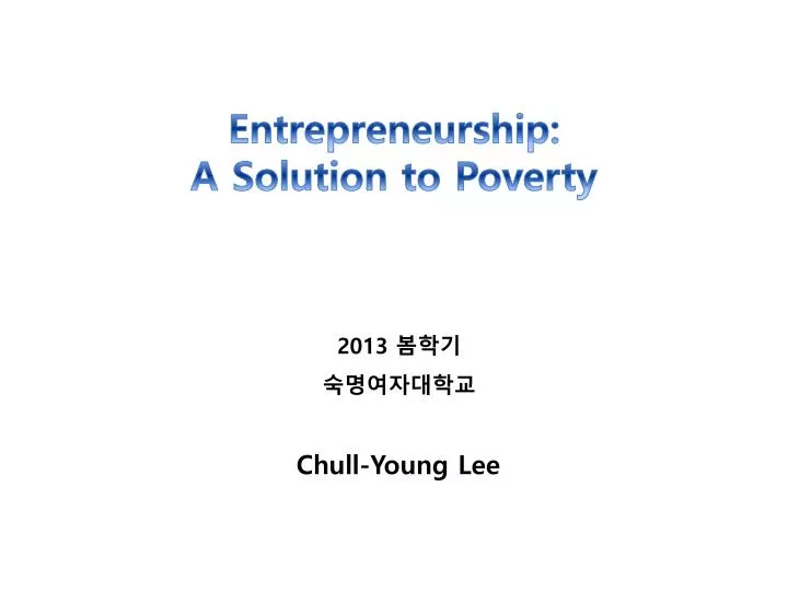 entrepreneurship a solution to poverty
