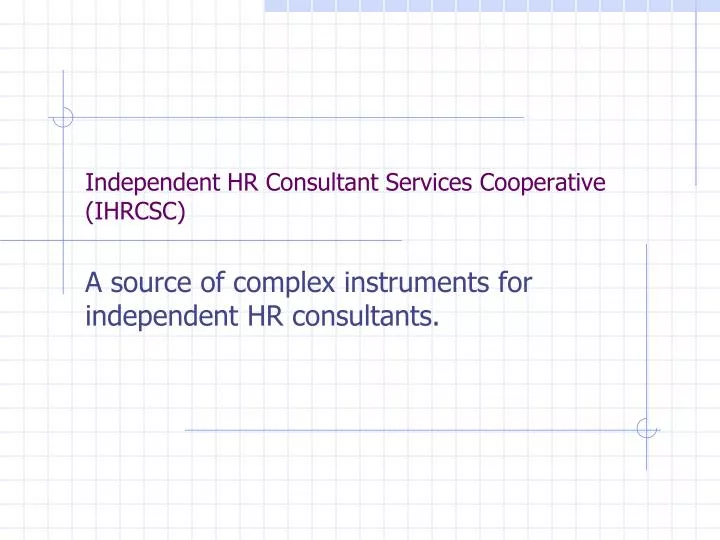 independent hr consultant services cooperative ihrcsc