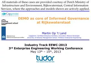 DEMO as core of Informed Governance at Rijkswaterstaat
