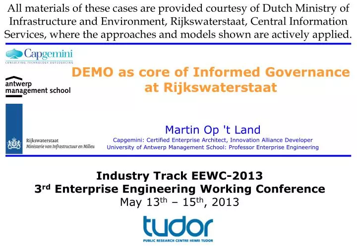 demo as core of informed governance at rijkswaterstaat