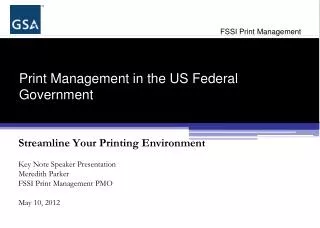 Print Management in the US Federal Government
