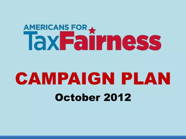 campaign plan october 2012