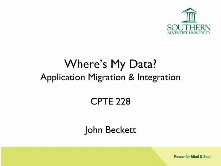 where s my data application migration integration