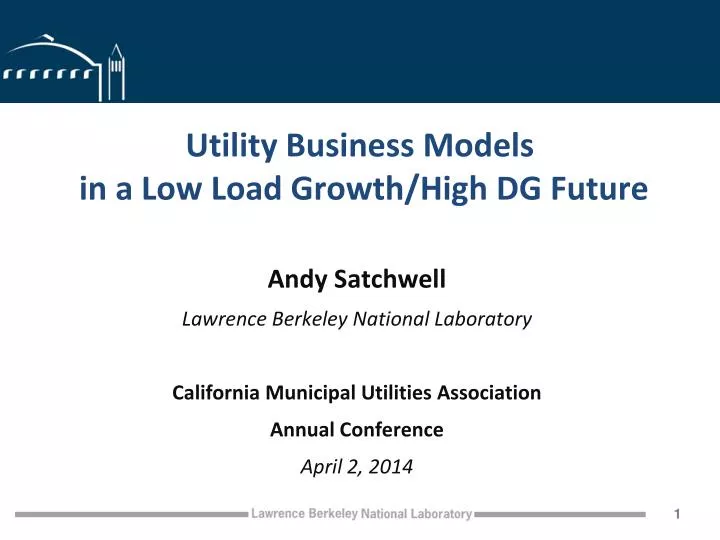 utility business models in a low load growth high dg future