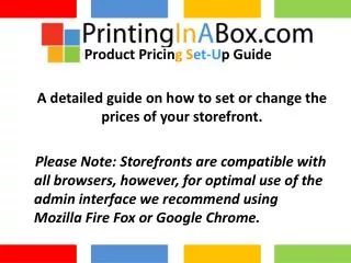 A detailed guide on how to set or change the prices of your storefront.