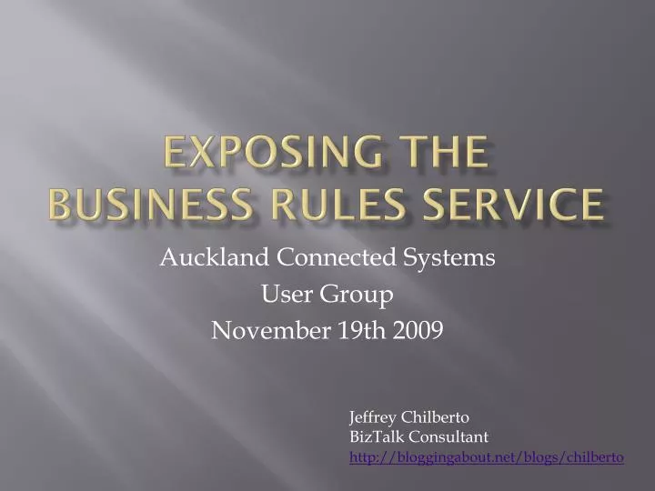 exposing the business rules service