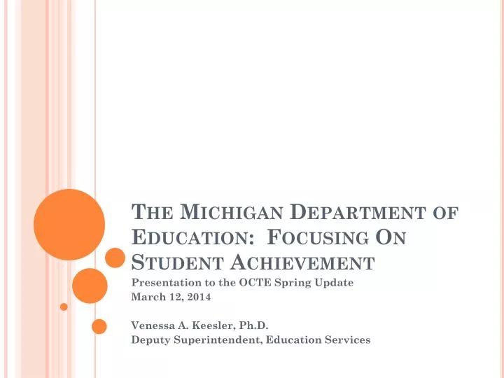 the michigan department of education focusing on student achievement