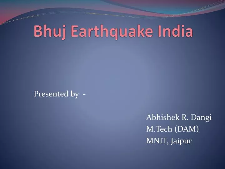 bhuj earthquake india