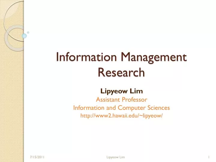 information management research