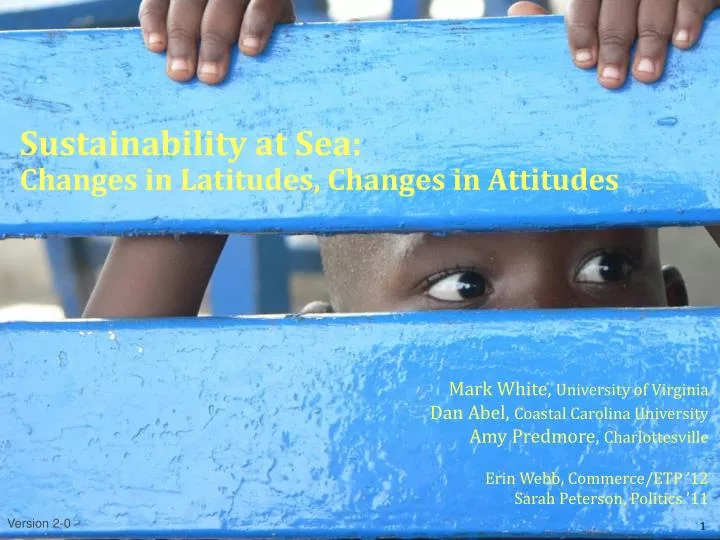 sustainability at sea changes in latitudes changes in attitudes