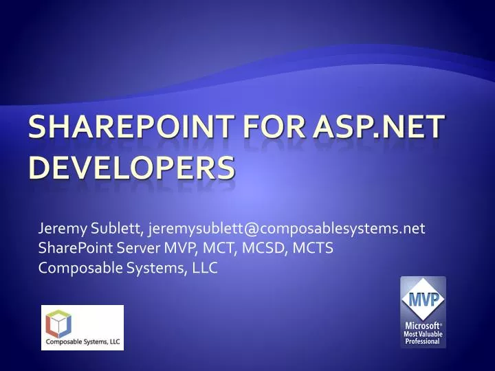 sharepoint for asp net developers