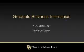 Graduate Business Internships