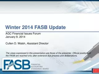 Winter 2014 FASB Update