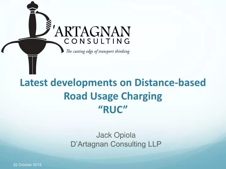 latest developments on distance based road usage charging ruc