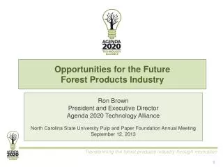 Opportunities for the Future Forest Products Industry