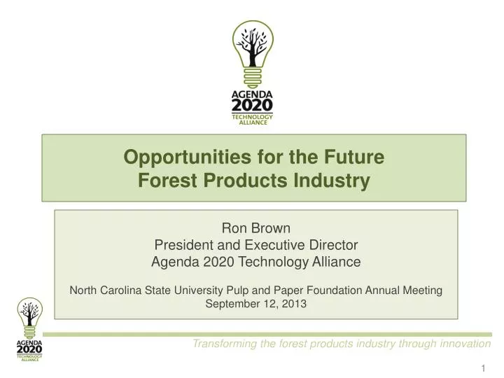 opportunities for the future forest products industry