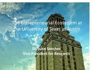 The Entrepreneurial Ecosystem at the University of Texas at Austin