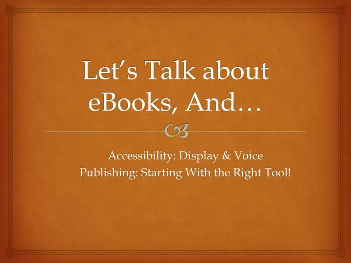 let s talk about ebooks and