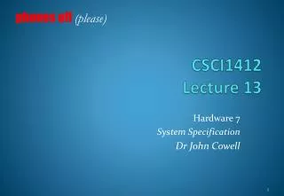 CSCI1412 Lecture 13