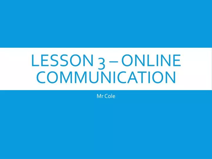 lesson 3 online communication