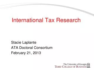 International Tax Research