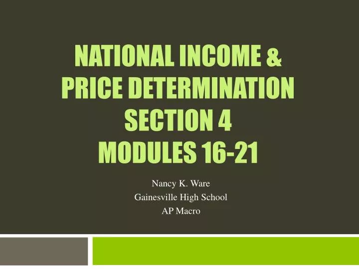 national income price determination section 4 modules 16 21