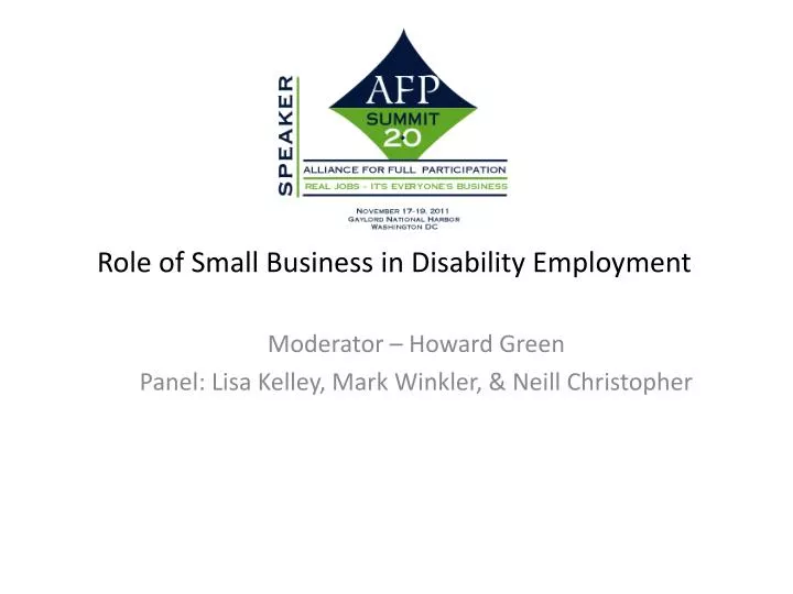 role of small business in disability employment