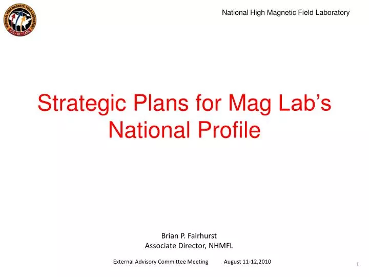 strategic plans for mag lab s national profile