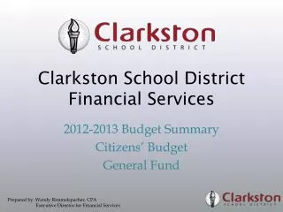Clarkston School District Financial Services