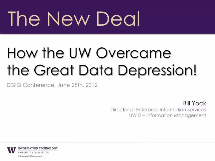 how the uw overcame the great data depression