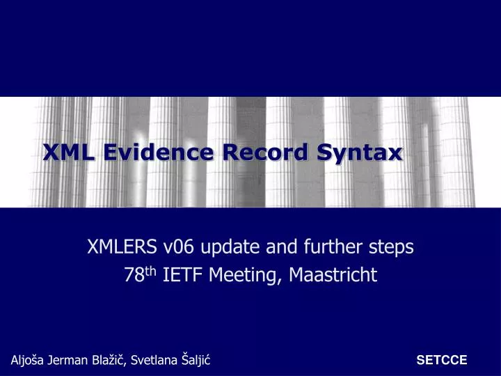 xml evidence record syntax