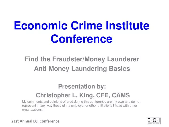 economic crime institute conference