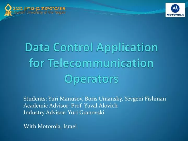 data control application for telecommunication operators