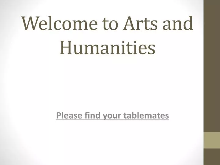 welcome to arts and humanities