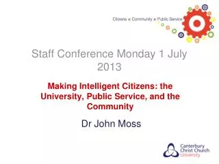 Staff Conference Monday 1 July 2013