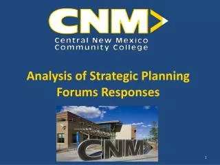 Analysis of Strategic Planning Forums Responses