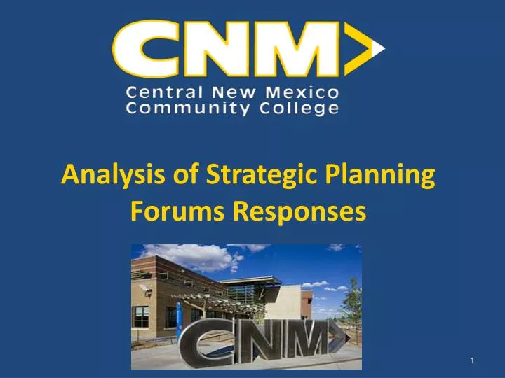 analysis of strategic planning forums responses