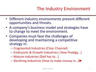 The Industry Environment